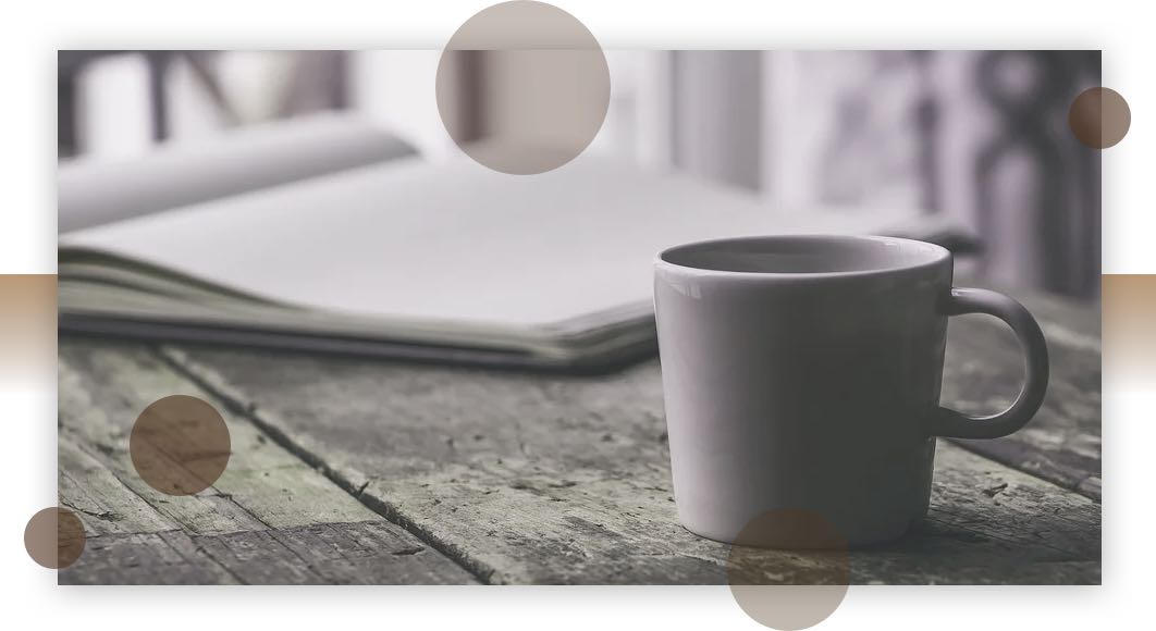 journal on a coffee table